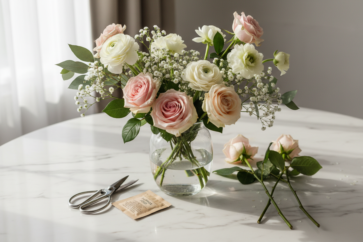 How to Prepare & Display Your Gift Flowers in a Vase