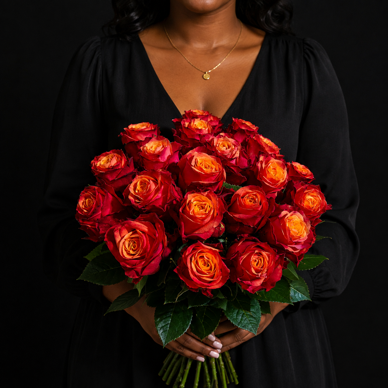 Sunset hues- Orange Roses Bouquet
