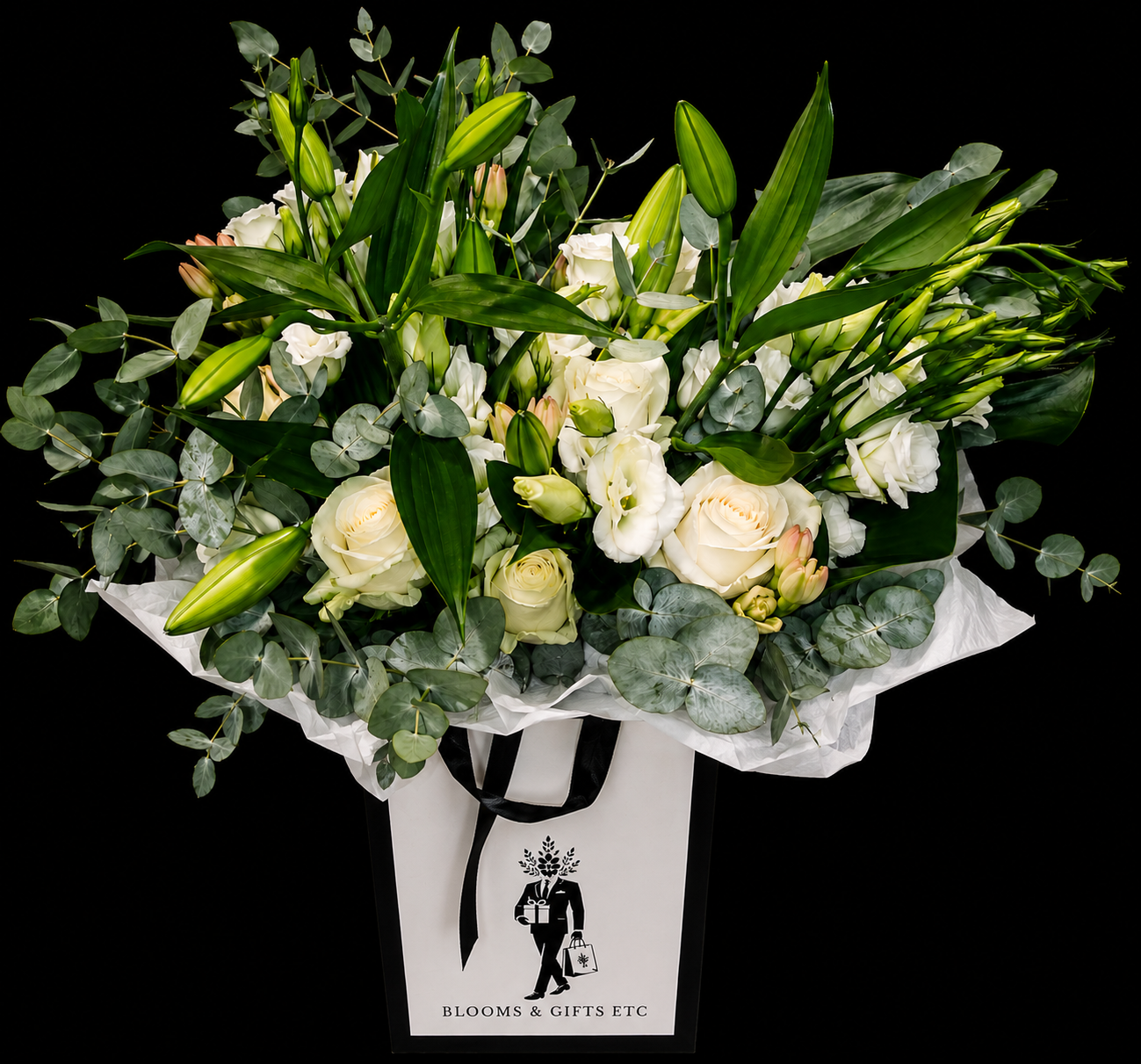 White Elegance - Gift Bag Arrangement