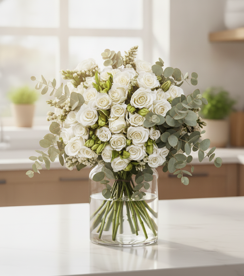 The Cullinan- White Roses Bouquet