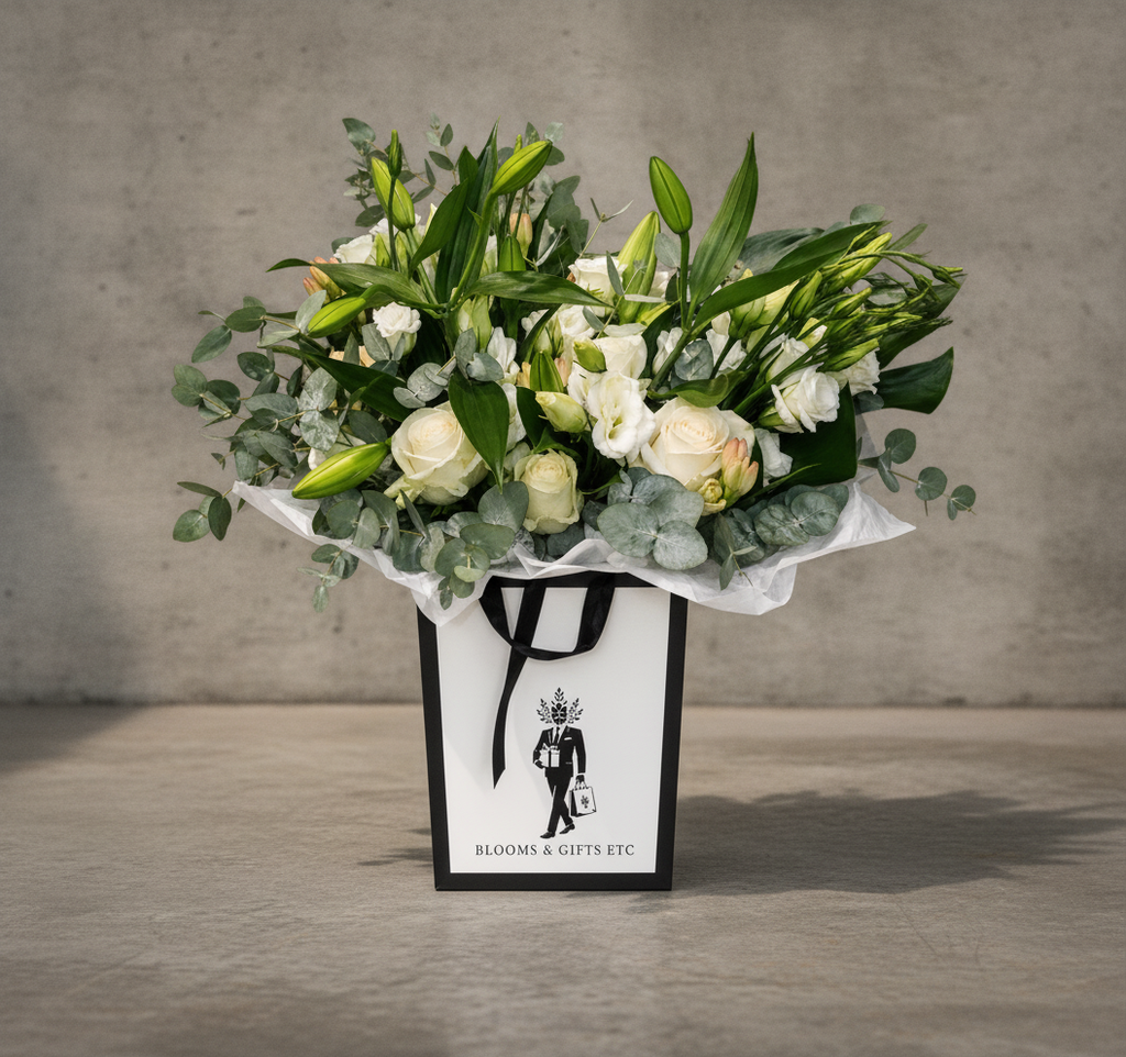 White Elegance - Gift Bag Arrangement